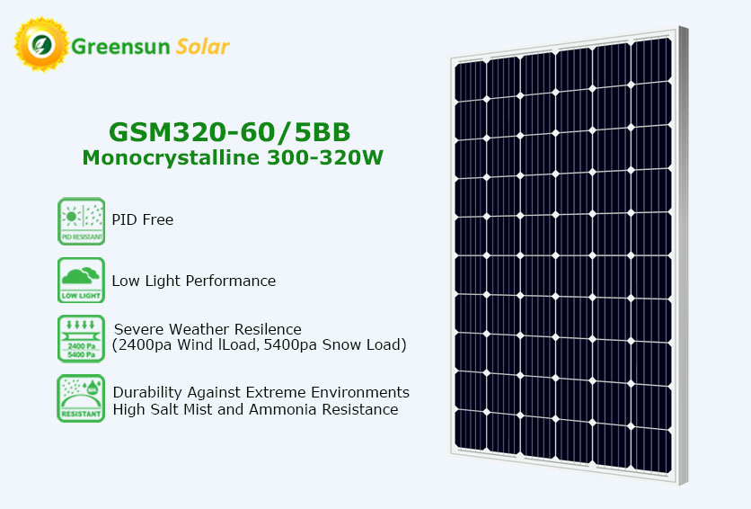 perc mono güneş paneli 300w 305w 320w