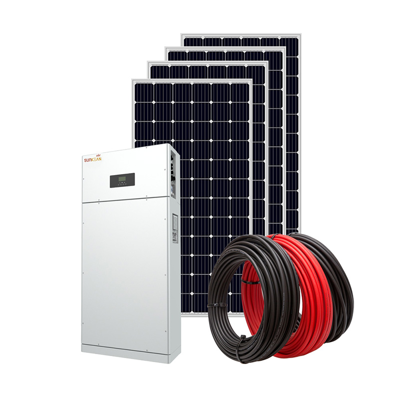 3kw-5kw Tek Fazlı kapalı ızgara lityum pil güneş paneli modülü kiti enerji sistemi
