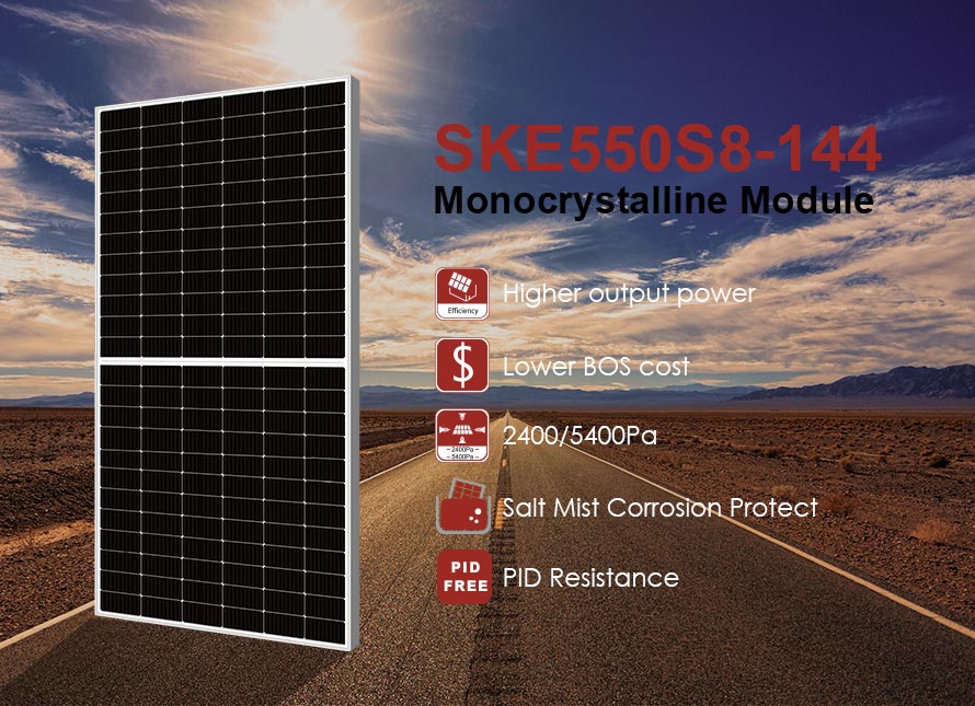 182 mm 550 W MBB yarım hücreli PV modülü