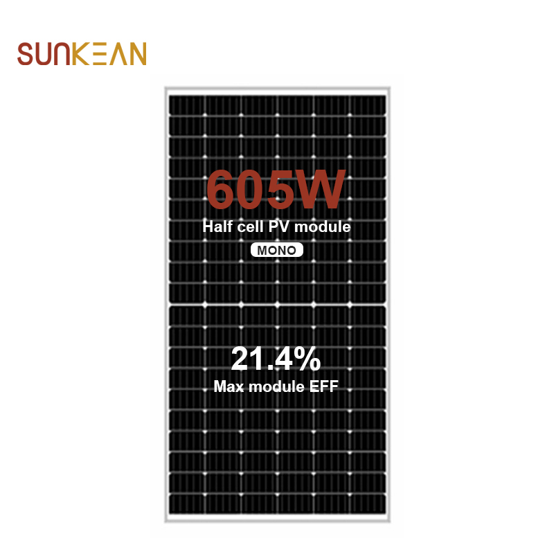 605W 210 mm Yarım kesim 120 hücreli Yüksek Güçlü mono PV Modülü
