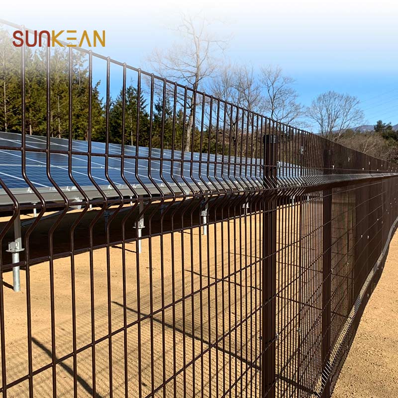 Güneş enerjisi istasyonu için toz kaplı tel örgü çit panelleri
