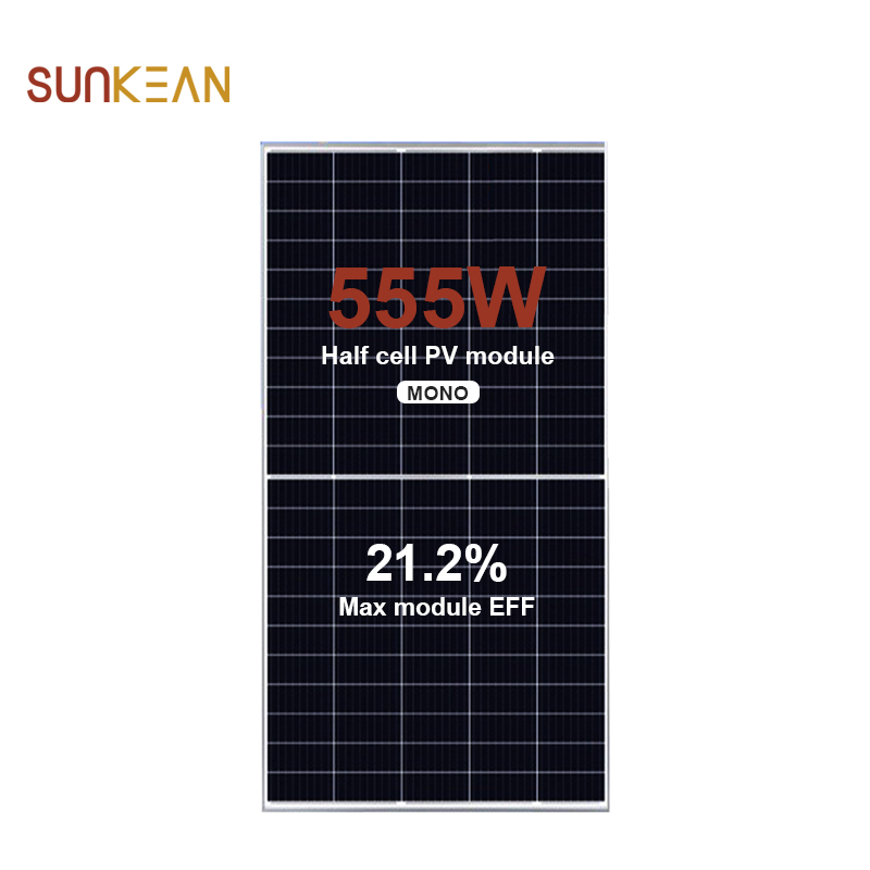 555W Yarım kesim 110 hücreli 210 mm hücre boyutlu mono güneş paneli
