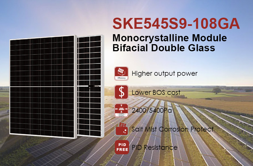 210mm 545W Mono yüzde çift yüzeyli PV panel