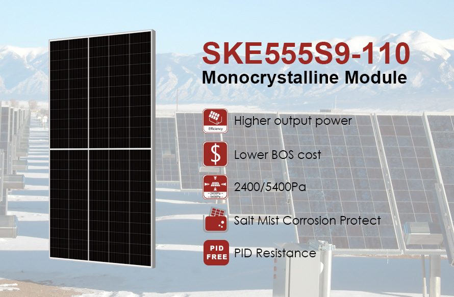 210 Serisi 555 W MBB yarım kesim PV modülü