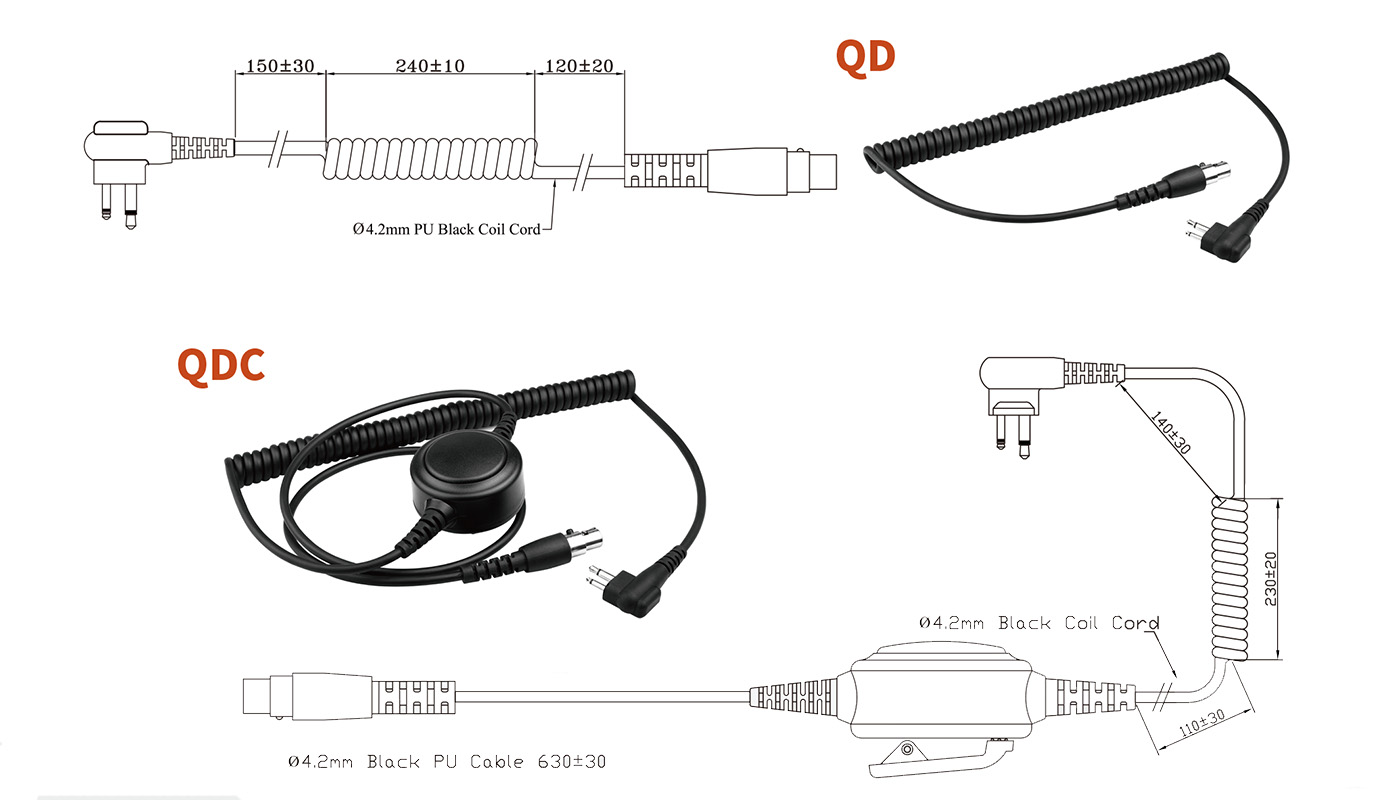 Ağır Hizmet Tipi Kulaklıklar için Hızlı Bağlantısı Kesilen Kablo