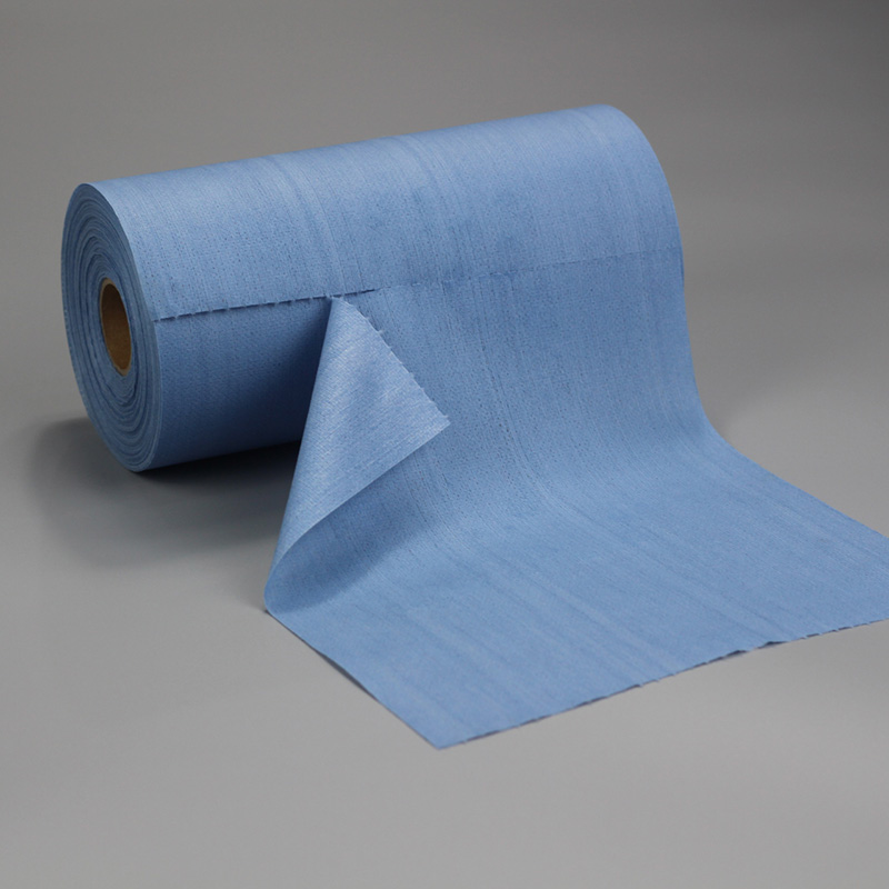Nonwoven Endüstriyel Temizleme Sileceği Kağıt Rulo Özelleştirilmiş Mavi
