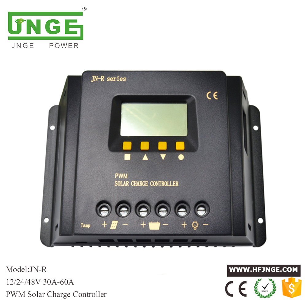JN-R Serisi 30amp 40amp 50amp 60amp 12v 24v 48v otomatik solar şarj kontrolörü LCD görüntüleme
