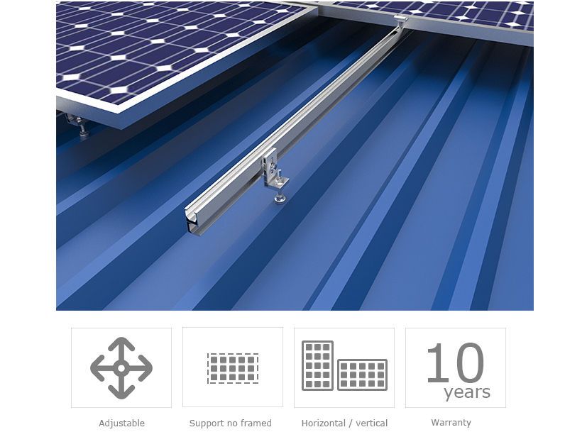 metal çatı Solar PV Montaj Braketleri Sistemi