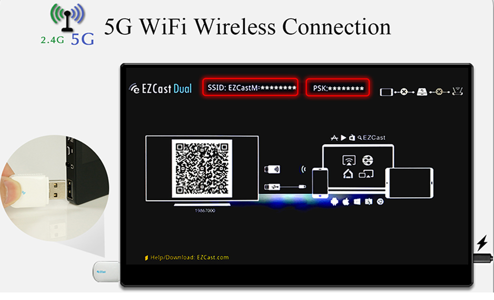 5G wifi kablosuz 16 inç dokunmatik ekran taşınabilir monitör