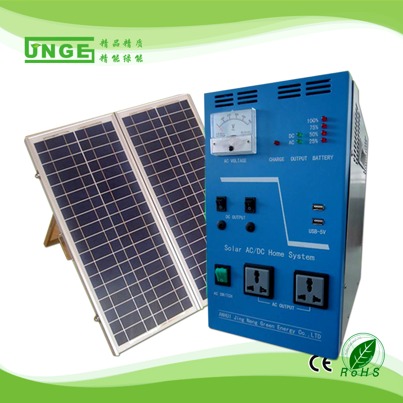 300W mini mobil güneş enerjisi sistemi güneş paneli ile ev kullanımı 100w pil 55AH
