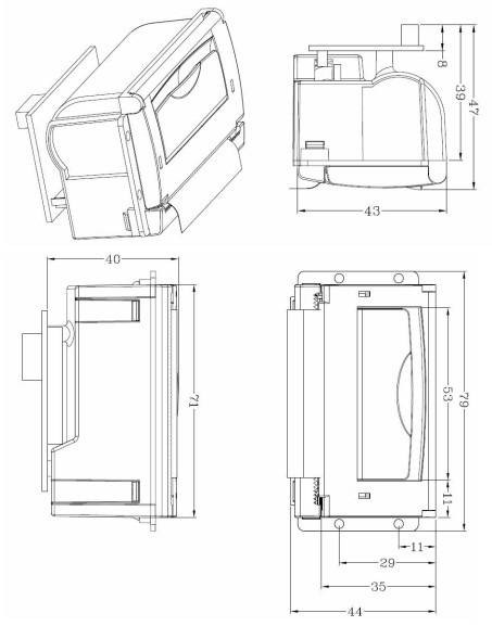 YCP-8 panel termal yazıcı düzeni