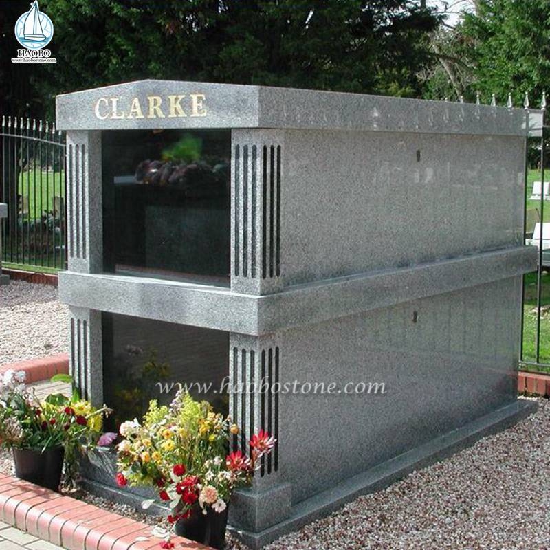 Yüksek Kaliteli Granit 2 Crypts Cenaze Özel Türbesi

