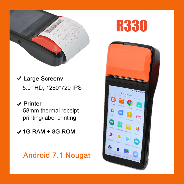 58MM Termal Yazıcı R330 ile 4G Bluetooth Android POS
