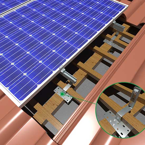 Kiremit Çatı Güneş Paneli Montaj Yapı Sistemi
