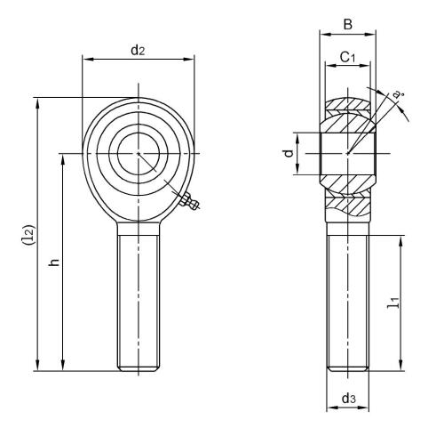 JMX12T Çelik Çubuk Ucu Rulmanları