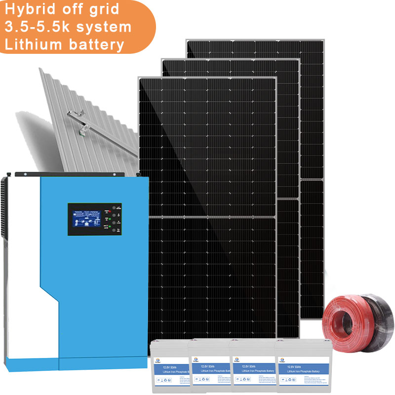 5.5KW Off-Grid Sistemi güneş Hibrit DIY güneş kitleri güneş enerjisi jeneratör sistemi güneş enerjisi

