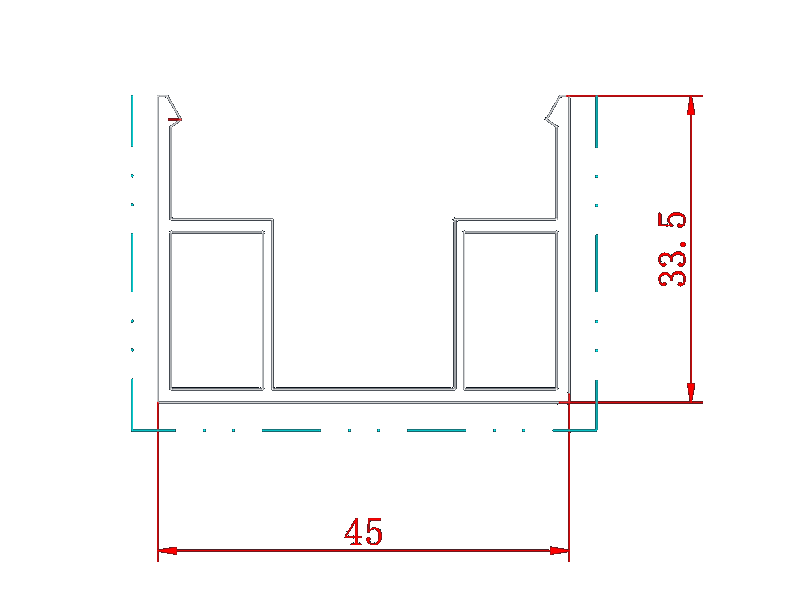Eloksal ve elektroforez işlemli sürgülü pencere için alüminyum profil
