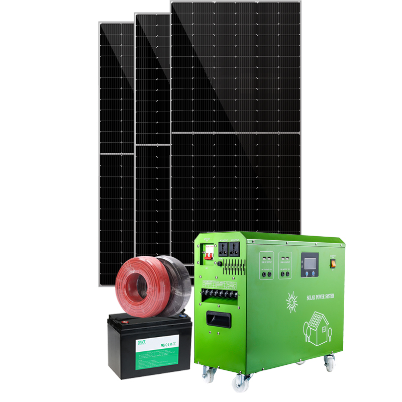 Güneş Enerjisi Sistemi 3kw güneş taşınabilir jeneratör ile panel pil tamamlandı seti

