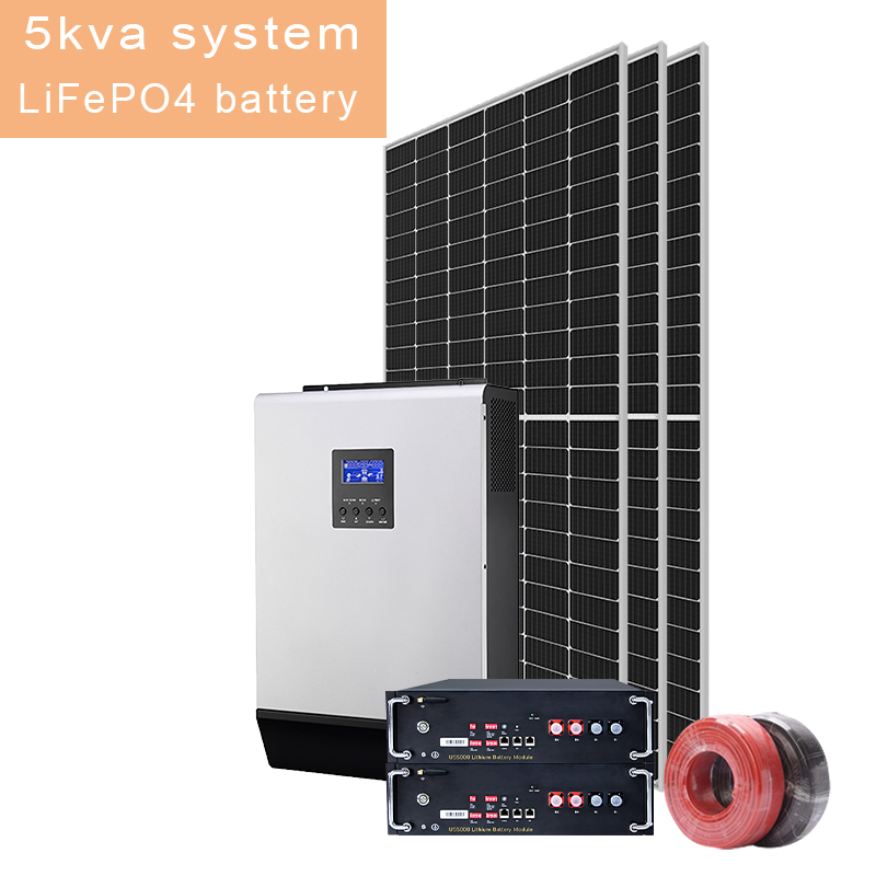 Lifepo 4 Pil Güneş Enerjisi için 5KW 5.5kw Off-Grid Sistem Solar
