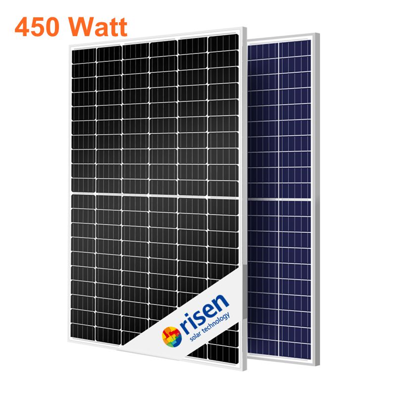 Yükselen Güneş Paneli 450W Yarım Hücreler Monokristal PV Modülü 430W 440W 450Watt Satılık
