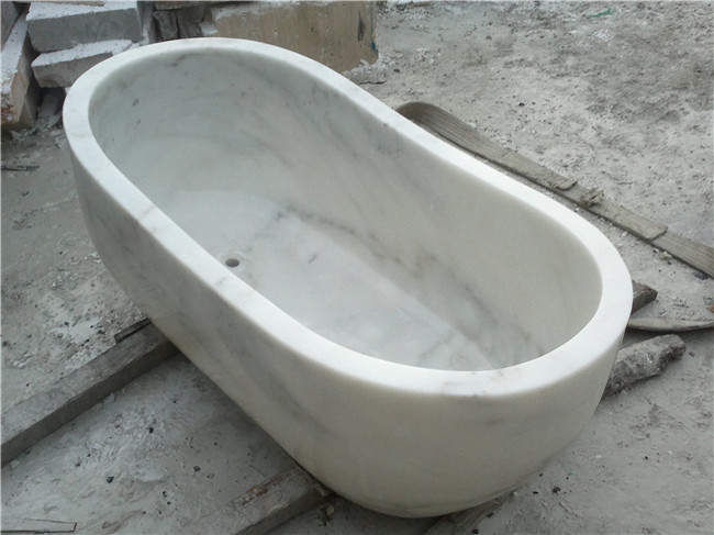 Banyo için doğal taş beyaz küvet taş küvet