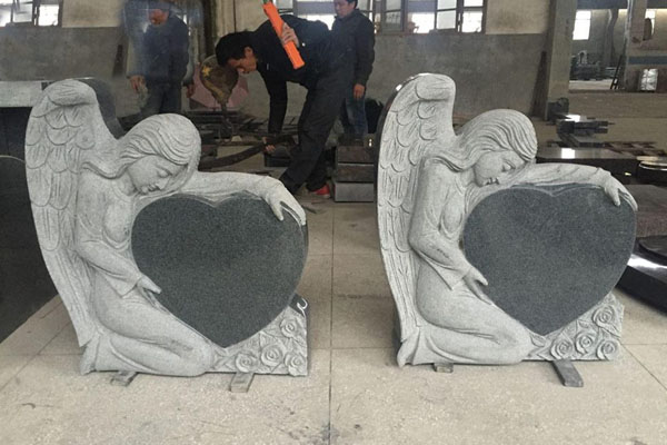 melek tasarım kalp şekli mezar taşları anıtlar