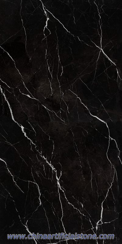 Siyah Nero Marquina Sinterlenmiş Taş Porselen Plaka
