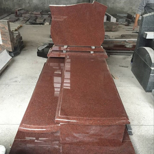 Mezar Mezar Taşı Tasarımları Düz ​​Mezar Taşı Granit Mezar Taşları Kırmızı Granit
