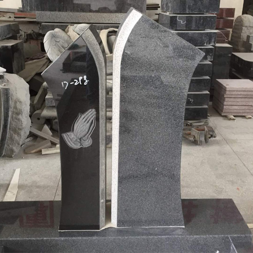 Siyah Granit Mezar Taşları Mezarlar için Çift Mezar Taşları Mezar Taşı Yazıtı
