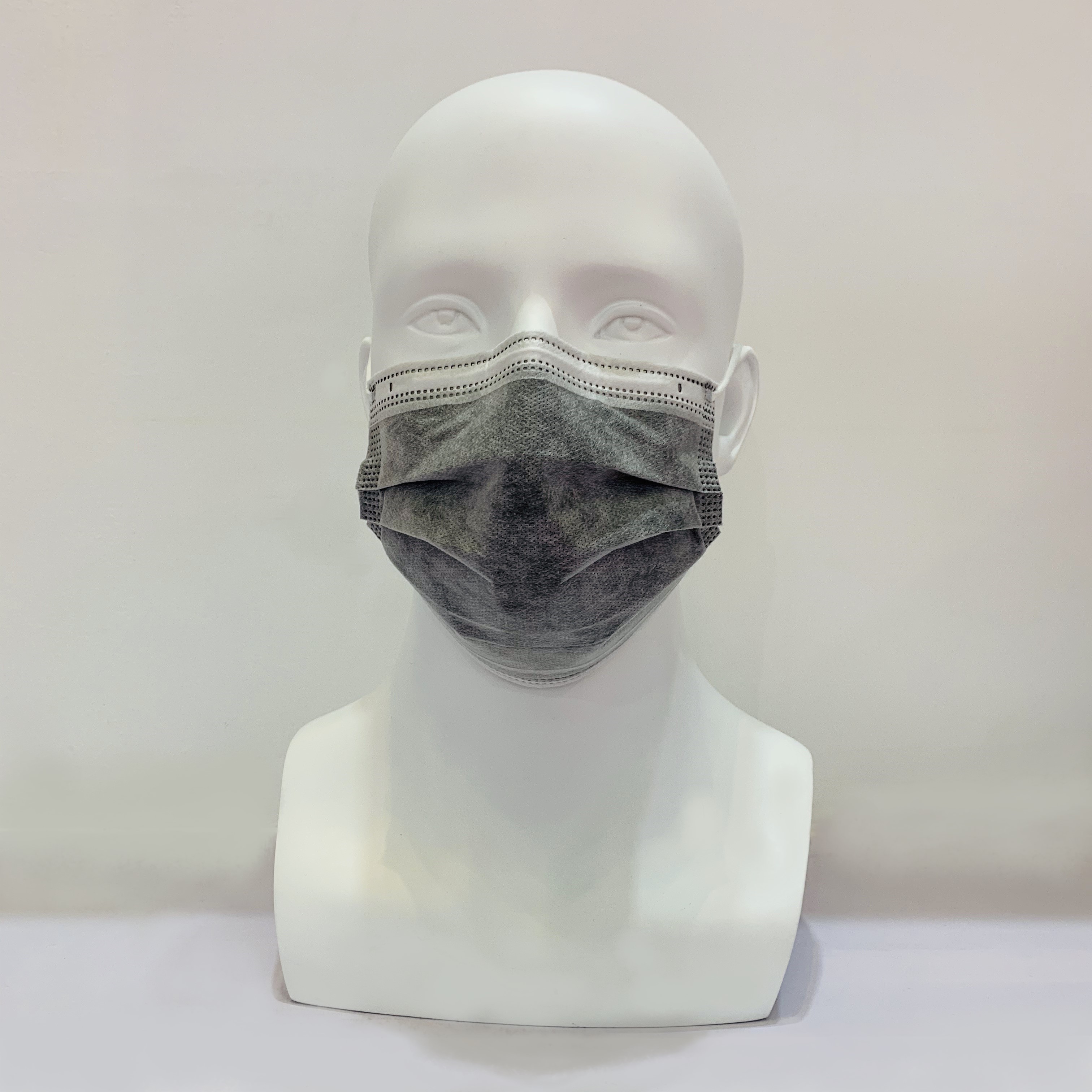 Gri Renkli Tek Kullanımlık PM 2.5 Anti Toz Aktif Karbon Filtre Yüz Maskesi
