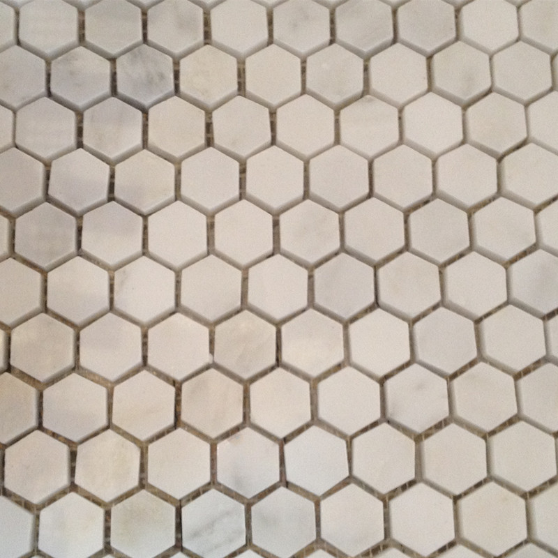 Altıgen Oryantal Beyaz Mermer Mozaik Fayans
