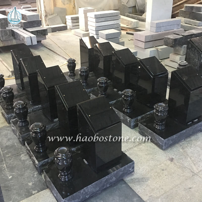 Siyah Granit Nişler Özel Mezarlık Anıtı Kişisel Columbarium
