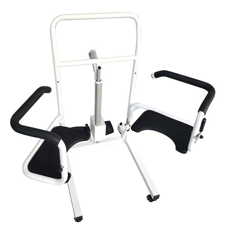 Tıbbi taşınabilir elektrikli kolay hidrolik hareket tekerleği tuvalet ekipmanları tekerlekli sandalye hemşirelik transfer asansörü hasta komodin sandalyesi
