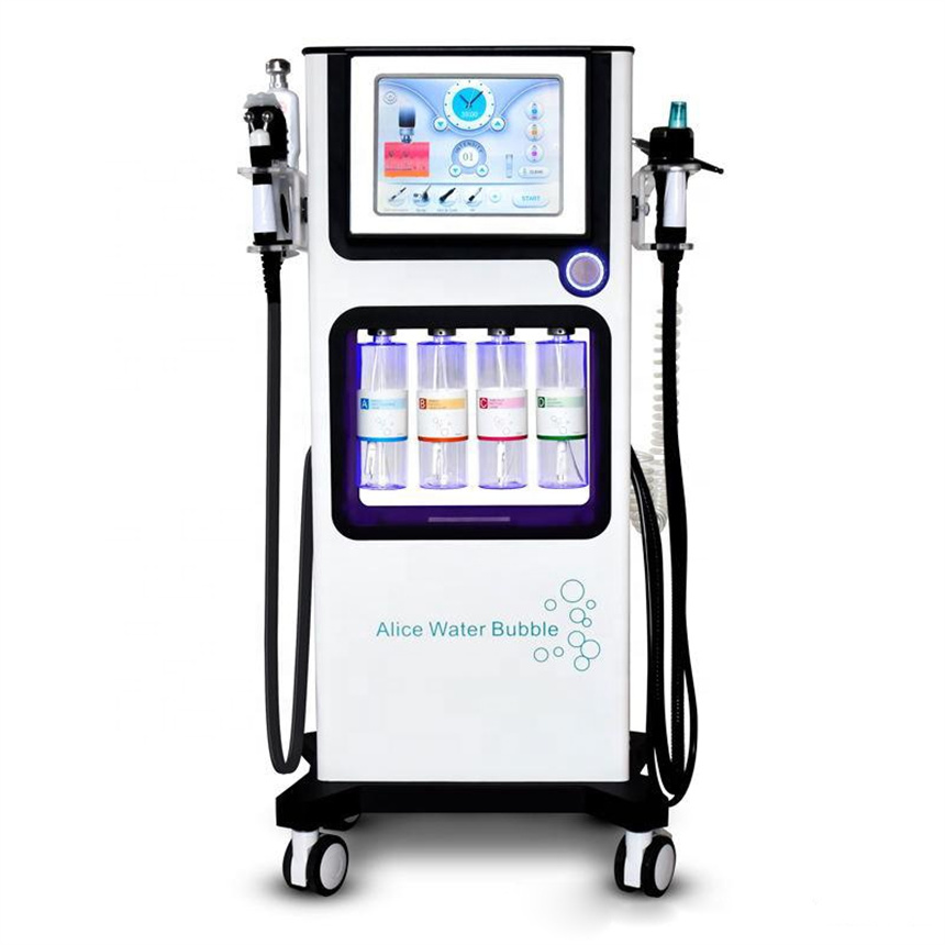 7 1 Hydrafacial Glow cilt Alice Su Kabarcık makinesi H2O2 Jet peel Oksijen Sprey Yüz Terapi Makinesi