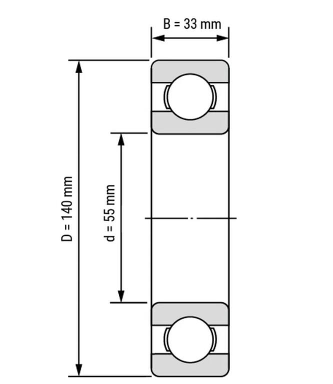 6411 rulman boyutu