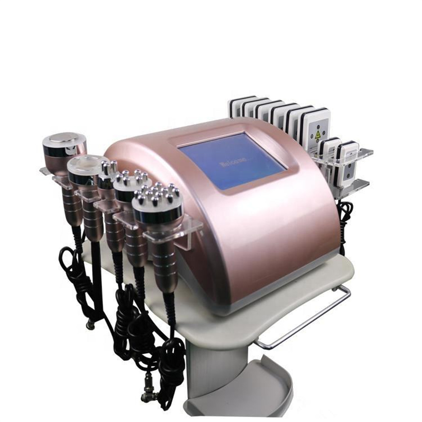 Taşınabilir 6 1 40K Kavitasyon Lipo Lazer Ultrasonik 12 Polar Vakum RF Yüz Germe Çok Kutuplu Vücut Zayıflama Makinesi